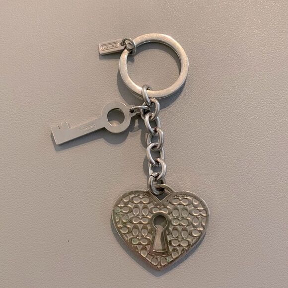 COACH Heart & Key Keychain